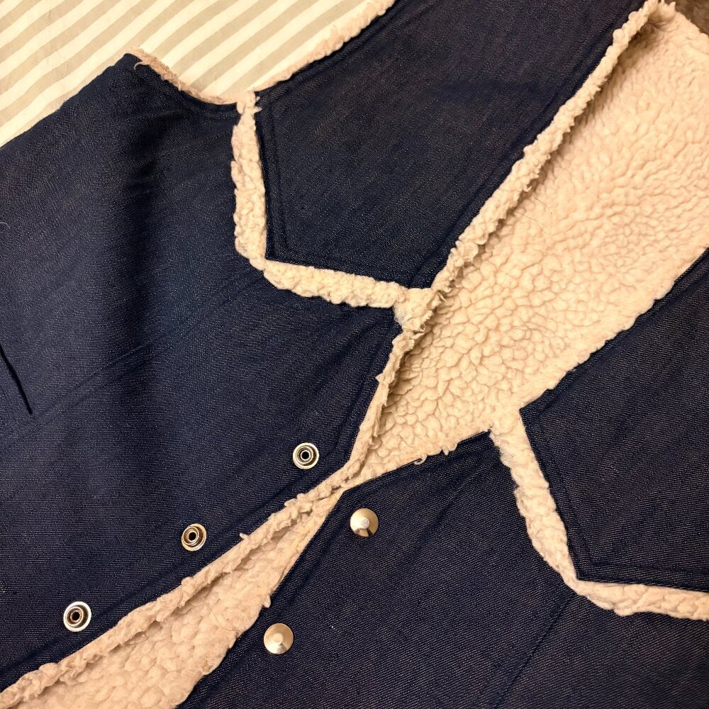Vintage Fleece Lined Denim Vest